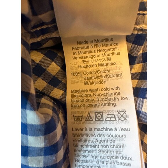 Crewcuts By J.Crew Boys Blue & White Gingham Button-Down Shirt Size 10 100% Cott - Picture 5 of 6